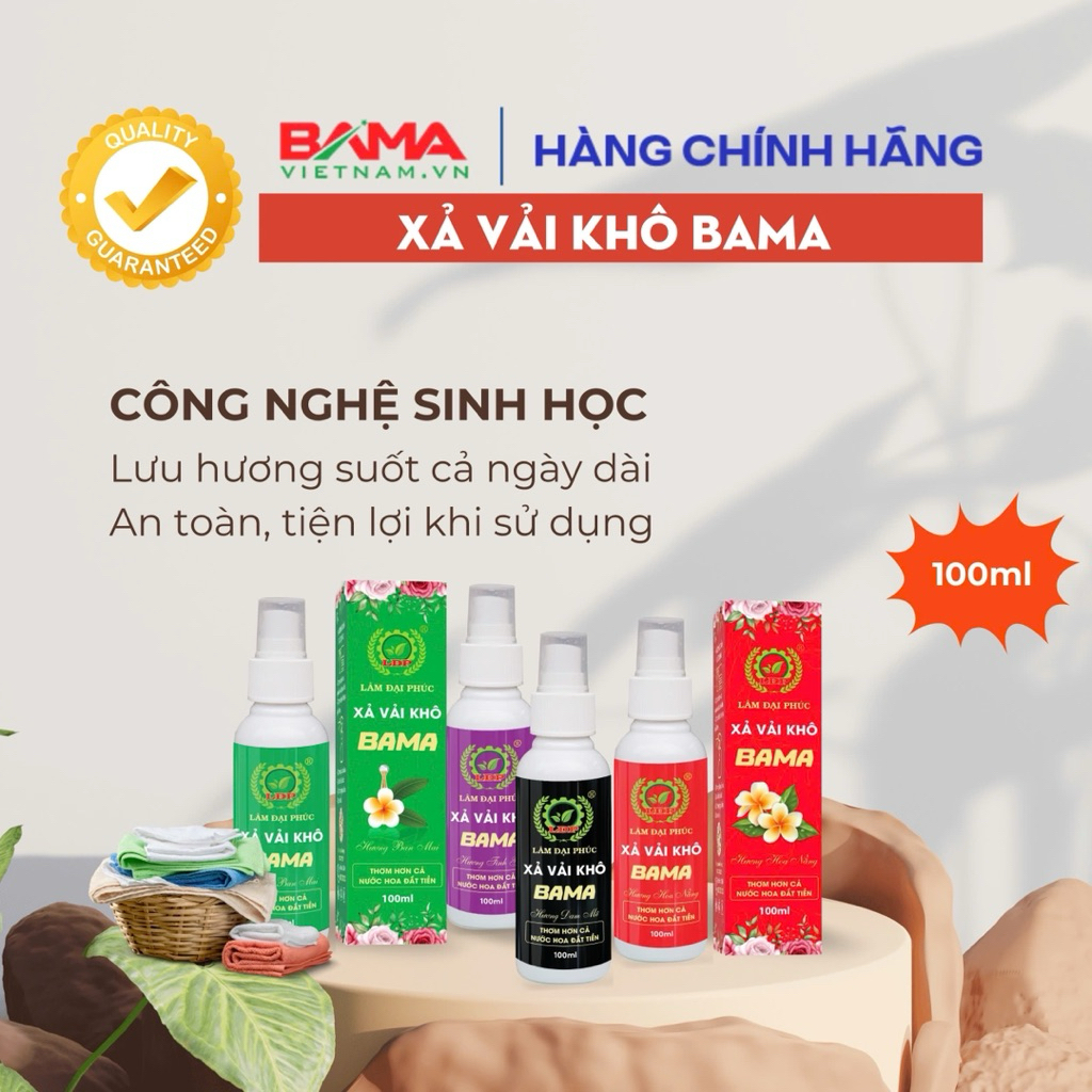 Xả vải khô Bama hàng chính hãng 100ml chỉ 65k