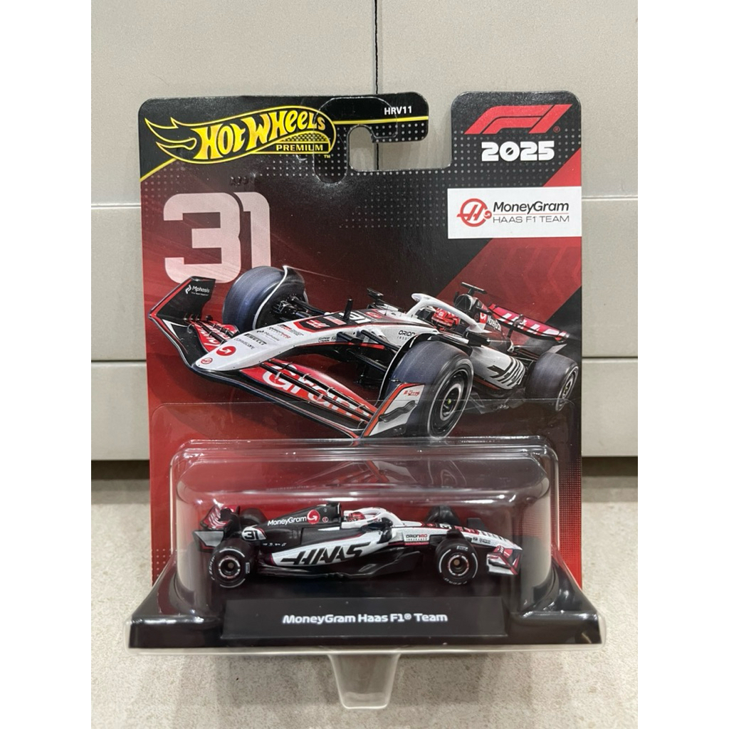 Xe mô hình đồ chơi bánh cao su Hotwheels 1:64 PREMIUM - FORMULA 1 (F1) 2025 - MoneyGram Hass F1 Team