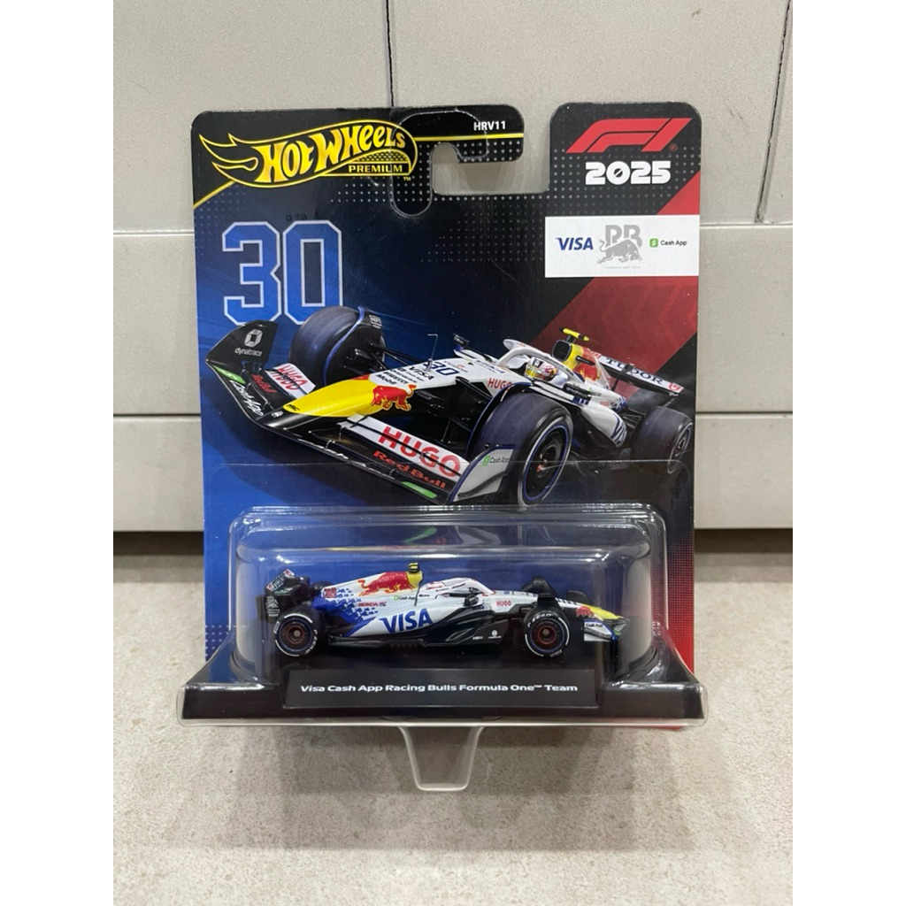 Xe mô hình đồ chơi bánh cao su Hotwheels 1:64 PREMIUM - FORMULA 1 (F1) 2025 - Visa Cash App Racing B