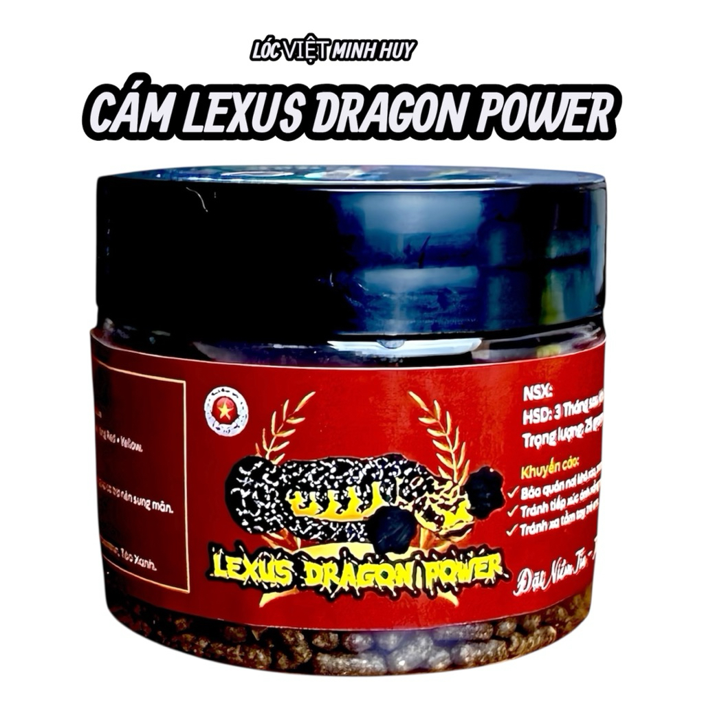 Cám Lexus Dragon Power- Hạt 1.4mm ( TẶNG TEM)Thức ăn cao cấp cho cá lóc vảy Rồng-Hỗ Trợ Màu viền vảy