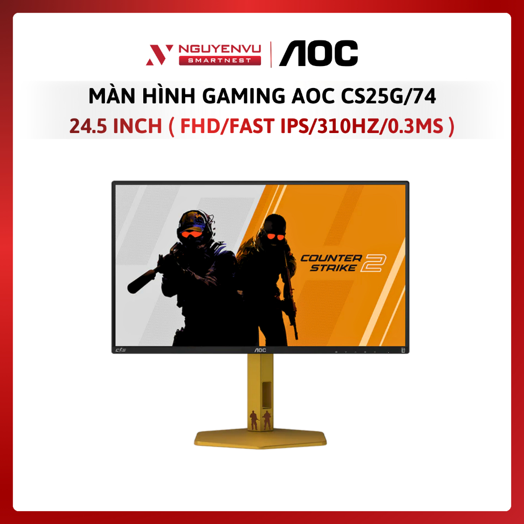 Màn Hình gaming AOC CS25G/74 24.5 inch ( FHD/Fast IPS/310Hz/0.3ms ) | Hàng chính hãng - Bảo hành 3 n