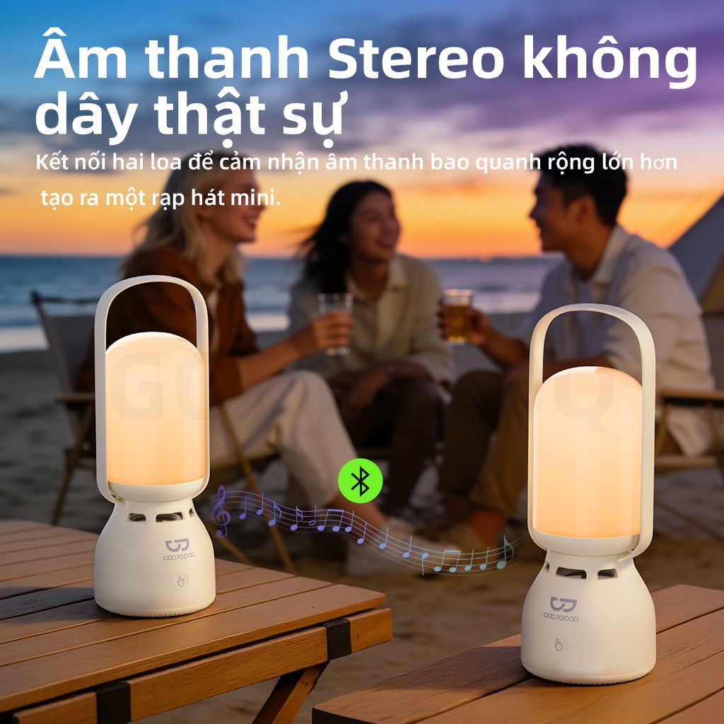 Loa Bluetooth di động Goojodoq TWS với đèn ngủ 2 trong 1,điều khiển cảm ứng 3 cấp độ,thời lượng pin | BigBuy360 - bigbuy360.vn