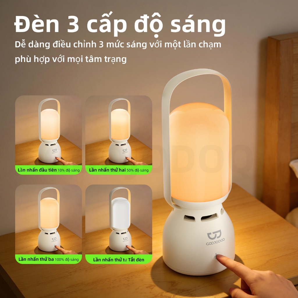 Loa Bluetooth di động Goojodoq TWS với đèn ngủ 2 trong 1,điều khiển cảm ứng 3 cấp độ,thời lượng pin | BigBuy360 - bigbuy360.vn