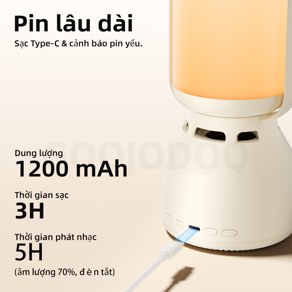 Loa Bluetooth di động Goojodoq TWS với đèn ngủ 2 trong 1,điều khiển cảm ứng 3 cấp độ,thời lượng pin | BigBuy360 - bigbuy360.vn
