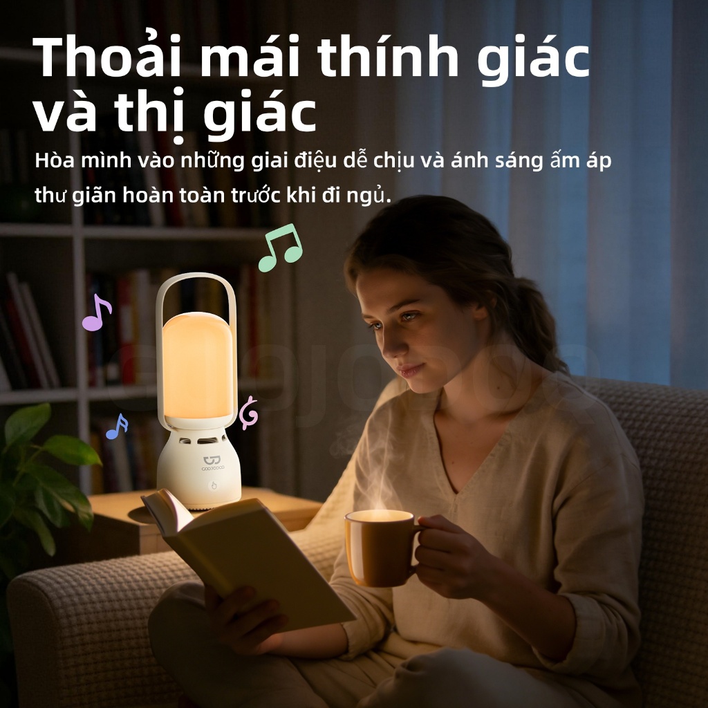 Loa Bluetooth di động Goojodoq TWS với đèn ngủ 2 trong 1,điều khiển cảm ứng 3 cấp độ,thời lượng pin | BigBuy360 - bigbuy360.vn