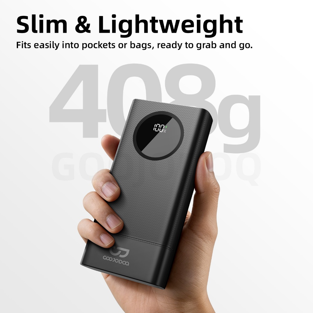 Sạc dự phòng Goojodoq 20000mAh, sạc nhanh 22.5W, cáp sạc tích hợp, màn hình LED hiển thị kỹ thuật số | BigBuy360 - bigbuy360.vn