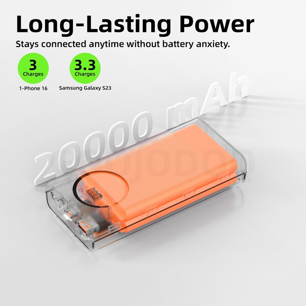 Sạc dự phòng Goojodoq 20000mAh, sạc nhanh 22.5W, cáp sạc tích hợp, màn hình LED hiển thị kỹ thuật số | BigBuy360 - bigbuy360.vn