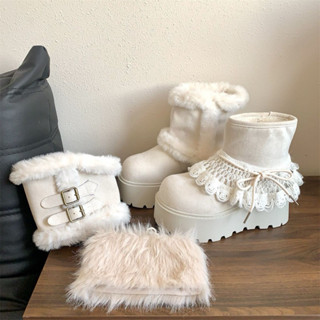 Giày đi tuyết có thể tháo rời, lót lông cừu, kiểu dáng thời trang và đa năng, hoàn hảo cho mùa đông ấm áp năm 2026