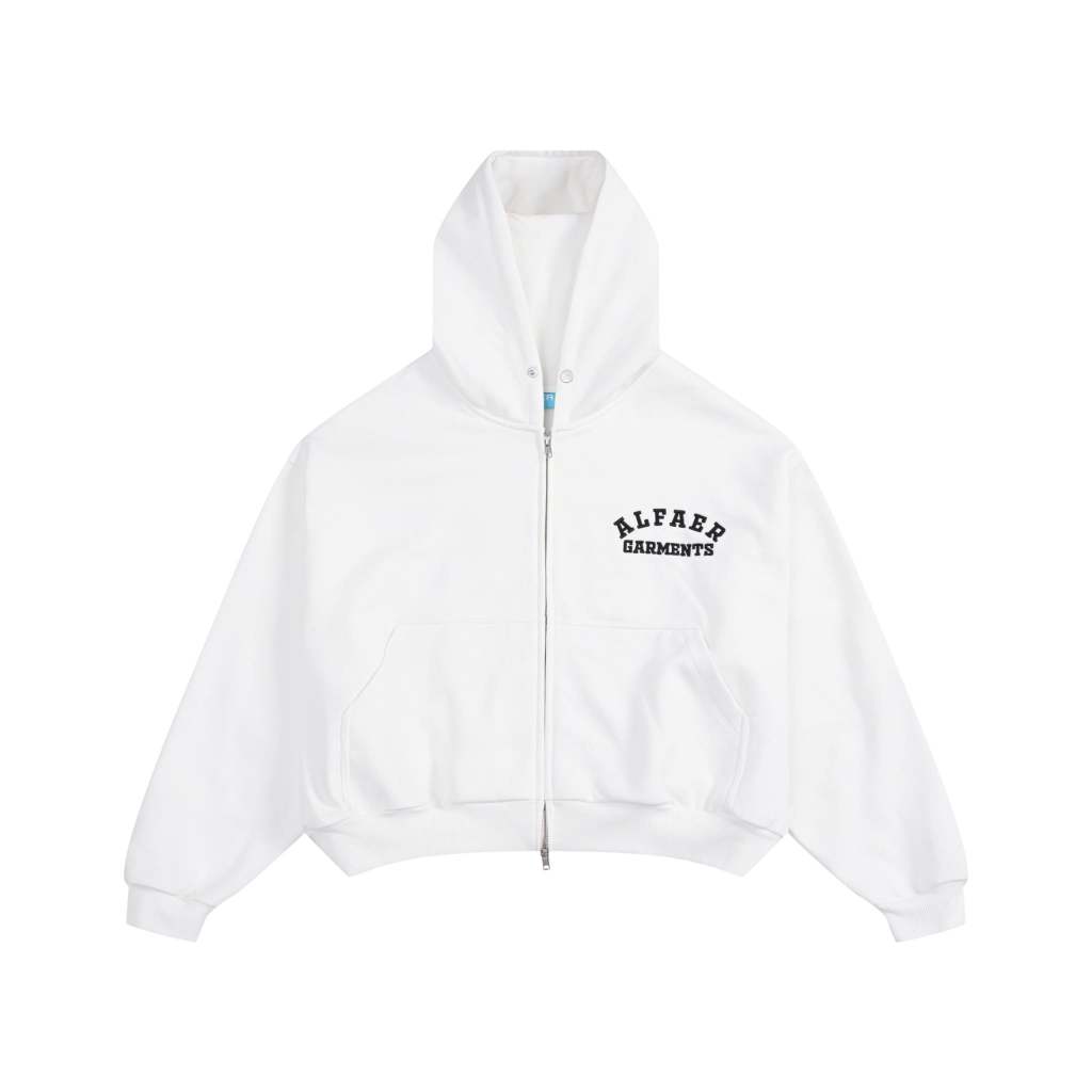 ÁO "ALFAER" PREMIUM FLEECE HOODIE-ZIP - WHITE