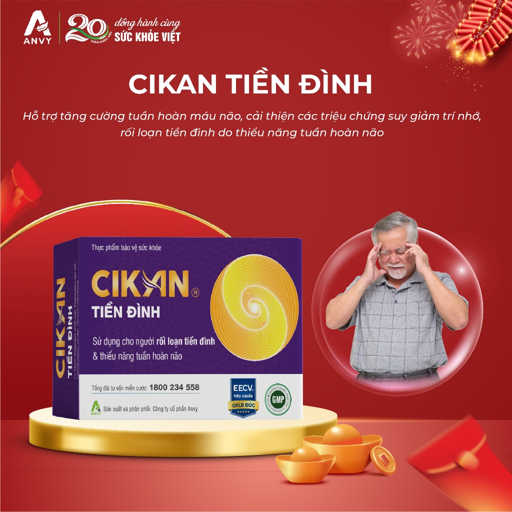 Cikan tiền đình - Hỗ trợ cải thiện suy giảm trí nhớ, rối loạn tiền đình do thiểu năng tuần hoàn não