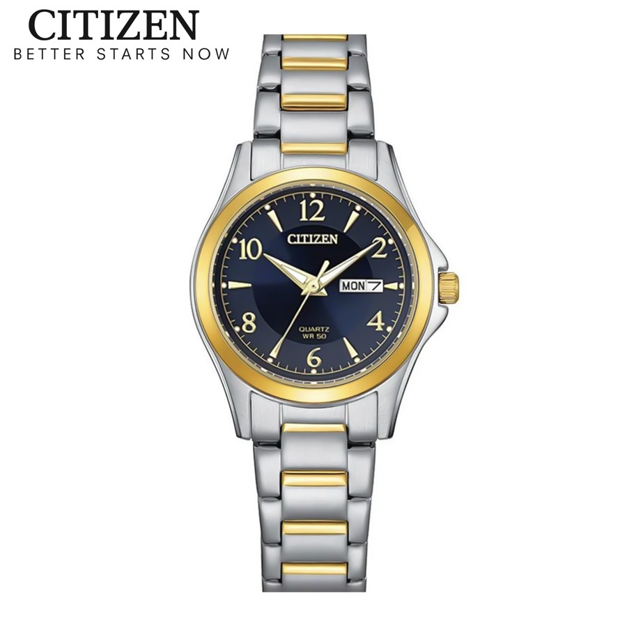 Đồng Hồ Nữ Citizen Pin-Quartz Dây Thép Không Gỉ EQ0595-55L - Mặt Xanh (27.5mm)
