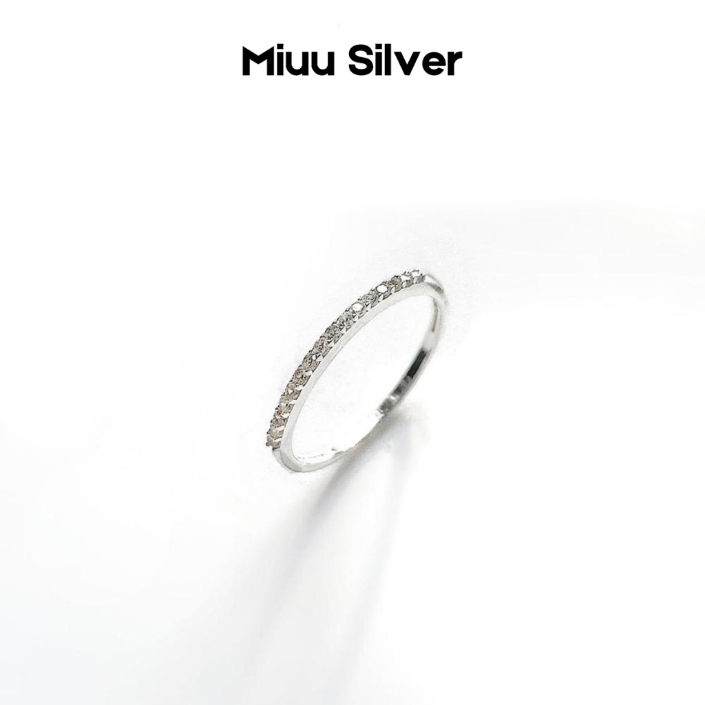 Nhẫn bạc nữ 925 Miuu Silver đính đá đẹp, đơn giản Sparking Line