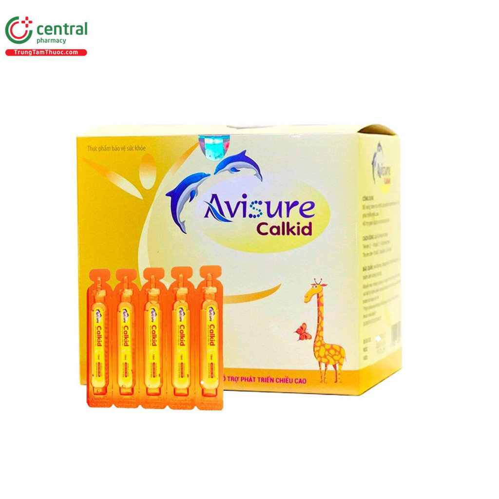 Canxi cho bé Avisure Calkid bổ sung canxi hữu cơ và D3 giúp trẻ cao lớn vượt trội 30 ống