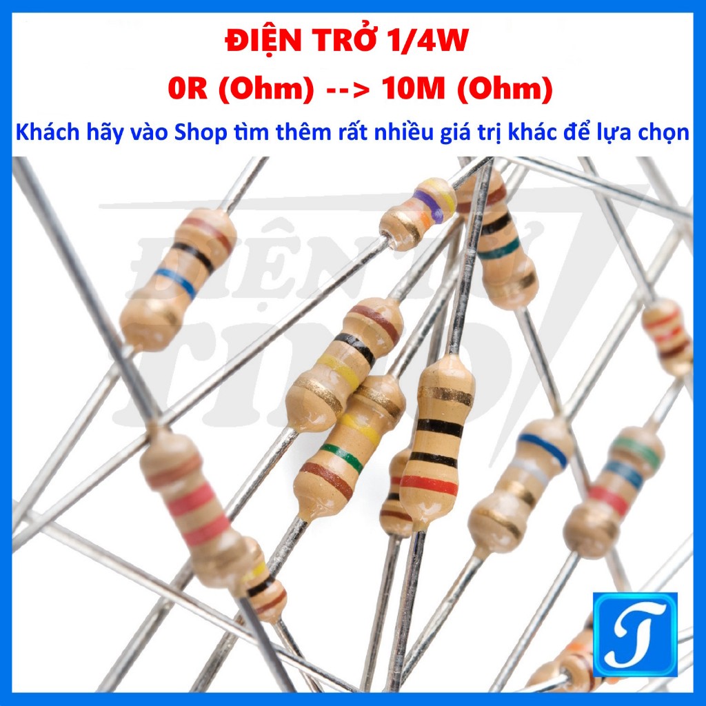 [Combo] Điện Trở 5 Vòng Màu 1/4W Sai Số 1% , 0.25W 4 Vòng Màu 5% Trị Số Từ 0 Ohm đến 10M Ôm Resistor