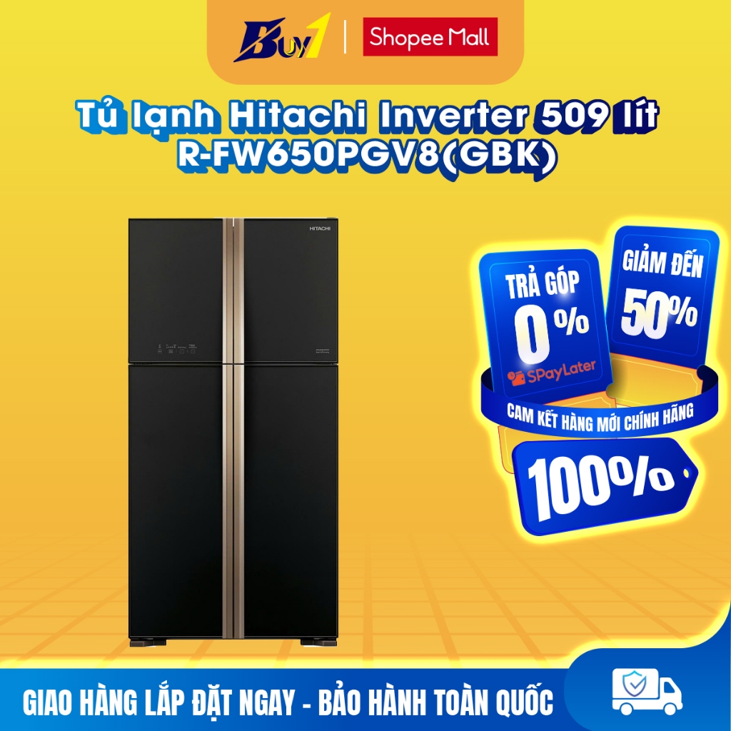R-FW650PGV8(GBK) - Tủ lạnh Hitachi Inverter 509 lít R-FW650PGV8(GBK) - Hàng chính hãng