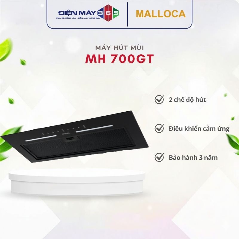 Máy hút khói khử mùi âm tủ Malloca MH 700GT - Thiết Kế Gọn Gàng, Ít Ồn