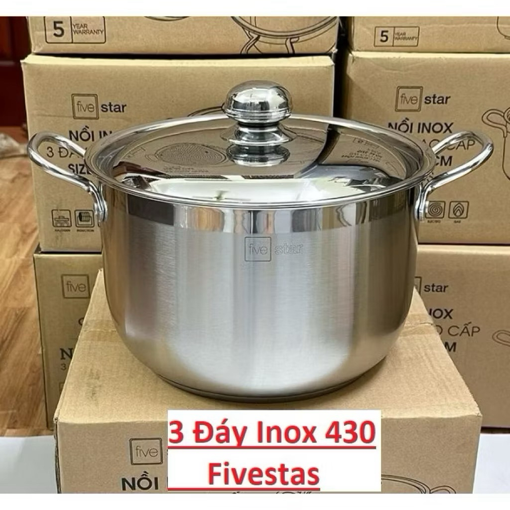 Nồi Luộc Gà Inox Fivestar chính hãng 28cm 3 đáy-Dùng Bếp Từ,chính hãng giá rẻ,BH 5 Năm
