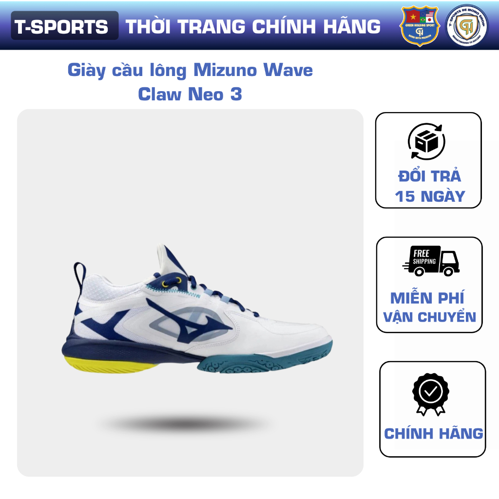 Giày cầu lông Mizuno Wave Claw Neo 3 - Siêu Phẩm 2025 Cho Dân Cầu Lông Tốc Độ, Đổi Hướng Nhanh, Phản