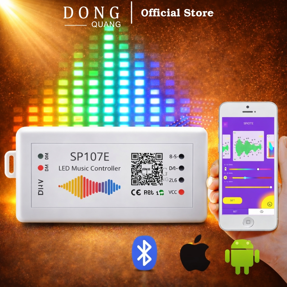Bộ điều khiển đèn LED SP107E Wifi Bluetooth | Hiệu ứng đẹp cho LED WS2812B, WS2811, SK6812.