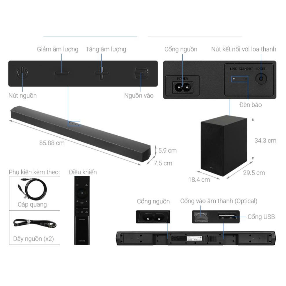 [CHÍNH HÃNG] - BỘ LOA THANH SAMSUNG HW-C450/XV 300W