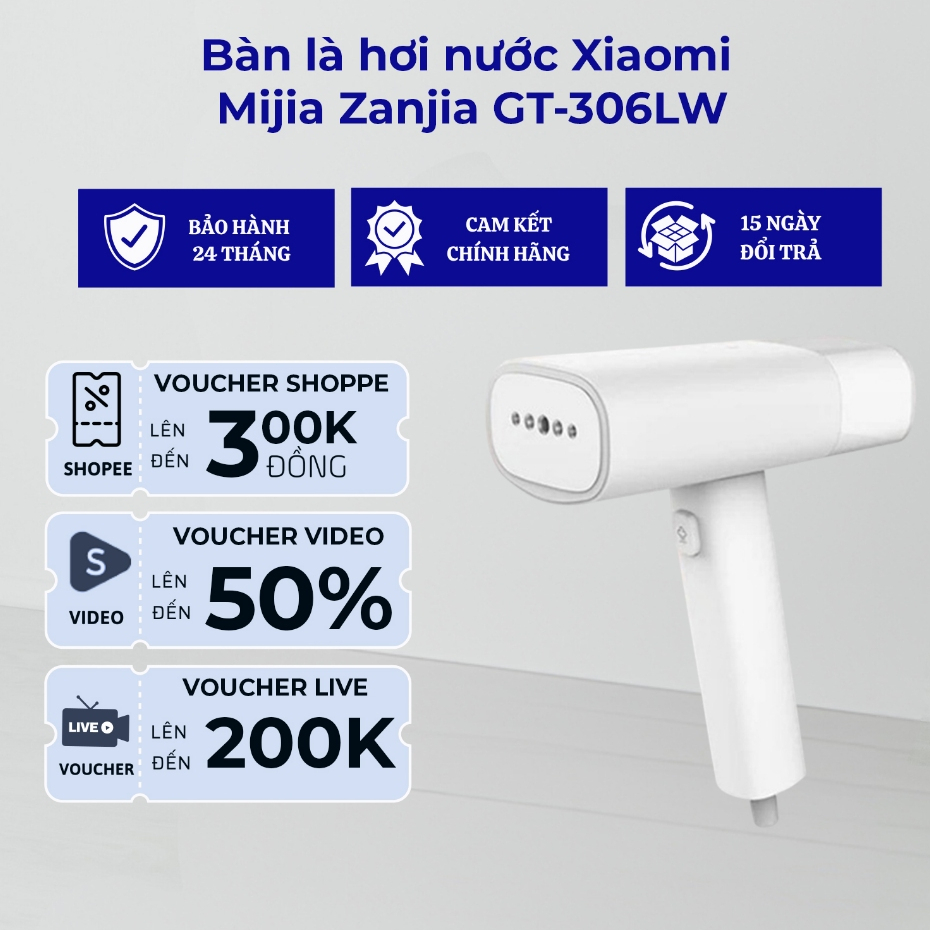 [Bản nội địa] Bàn là hơi nước Xiaomi Mijia Zanjia GT-306LW - Bàn ủi hơi nước cầm tay - Là phẳng các loại vải