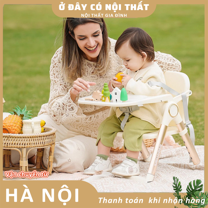 Ghế ăn dặm gấp gọn đa năng kèm chân sắt chính hãng, đầy đủ phụ kiện an toàn cho bé, ghế ăn dặm cho b