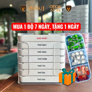 TẶNG THÊM 1 KHAY KHI MUA Hộp đựng thuốc, hộp chia thuốc 7 ngày 3 buổi, 4 buổi Vinasu VNS 275