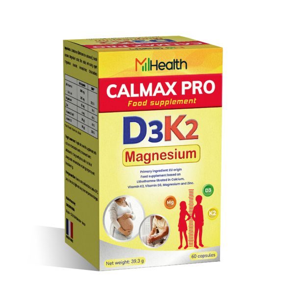Thực phẩm hỗ trợ Mhealth Calmaxpro D3K2 bổ sung canxi, vitamin  D3K2