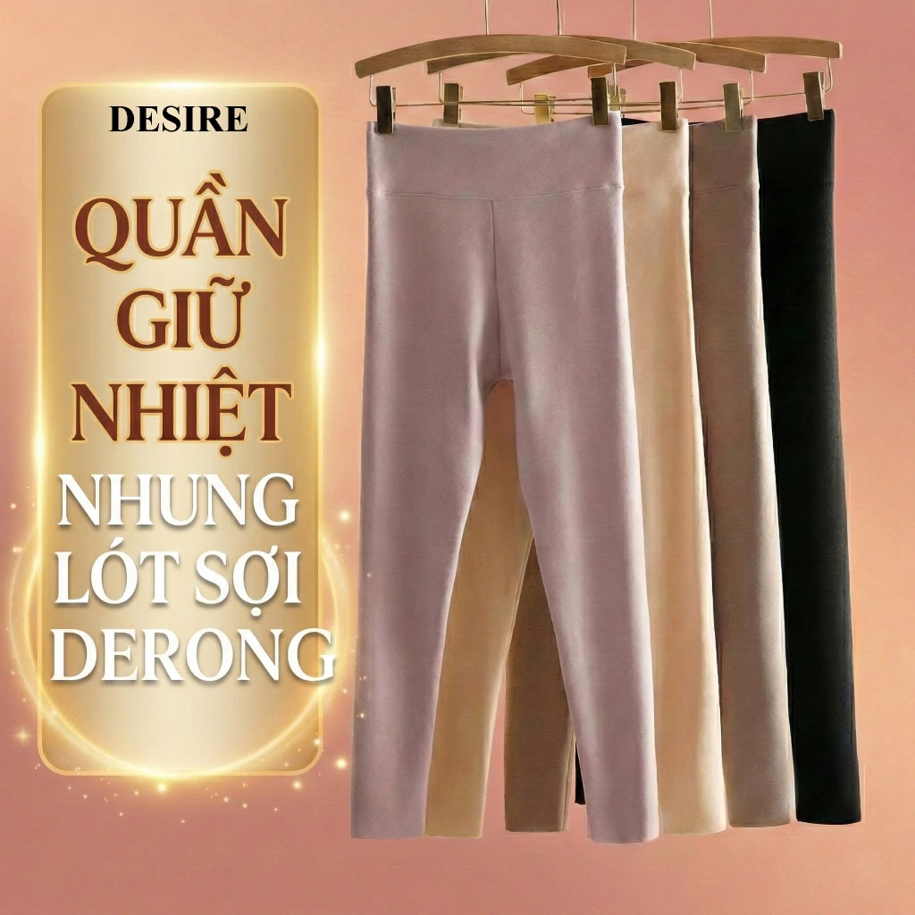 Quần dài giữ nhiệt Nhung lót sợi nhiệt Derong mềm siêu nhẹ mùa đông ấm áp Quần dài lót trong giữ nhiệt QGN-9093