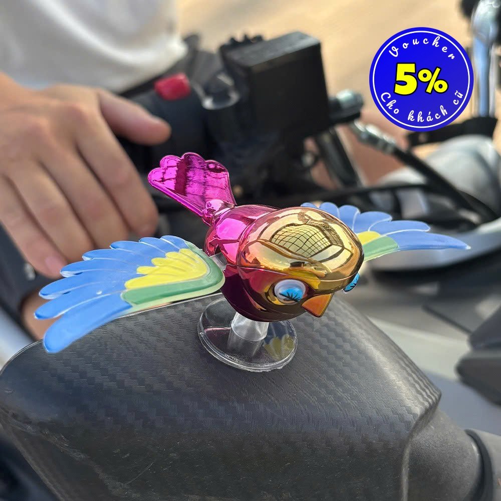 Chim trang trí xe máy, ô tô vẫy cánh – phụ kiện decor xe sáng tạo, không cần pin 2026