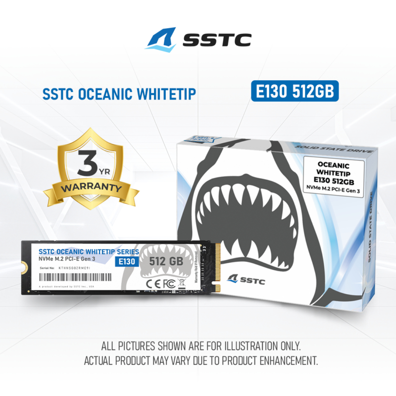 Ổ cứng SSD NVMe SSTC 512GB E130 Gen 3x4 | Chính Hãng