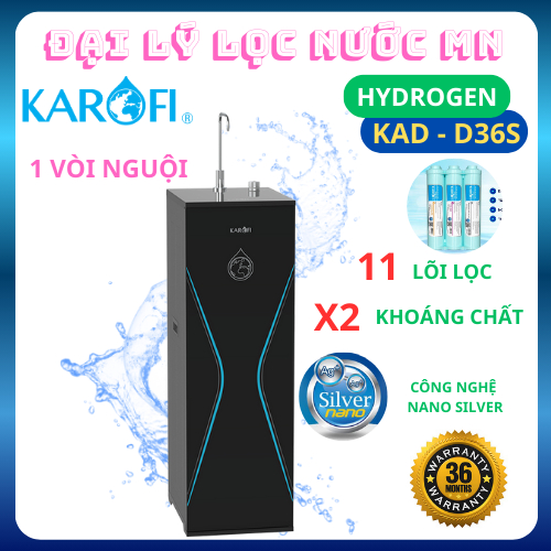[ Tặng Chân Đế ] Máy lọc nước 1 vòi nguội Karofi KAQ-D36S - Chính hãng - bảo hành 3 năm