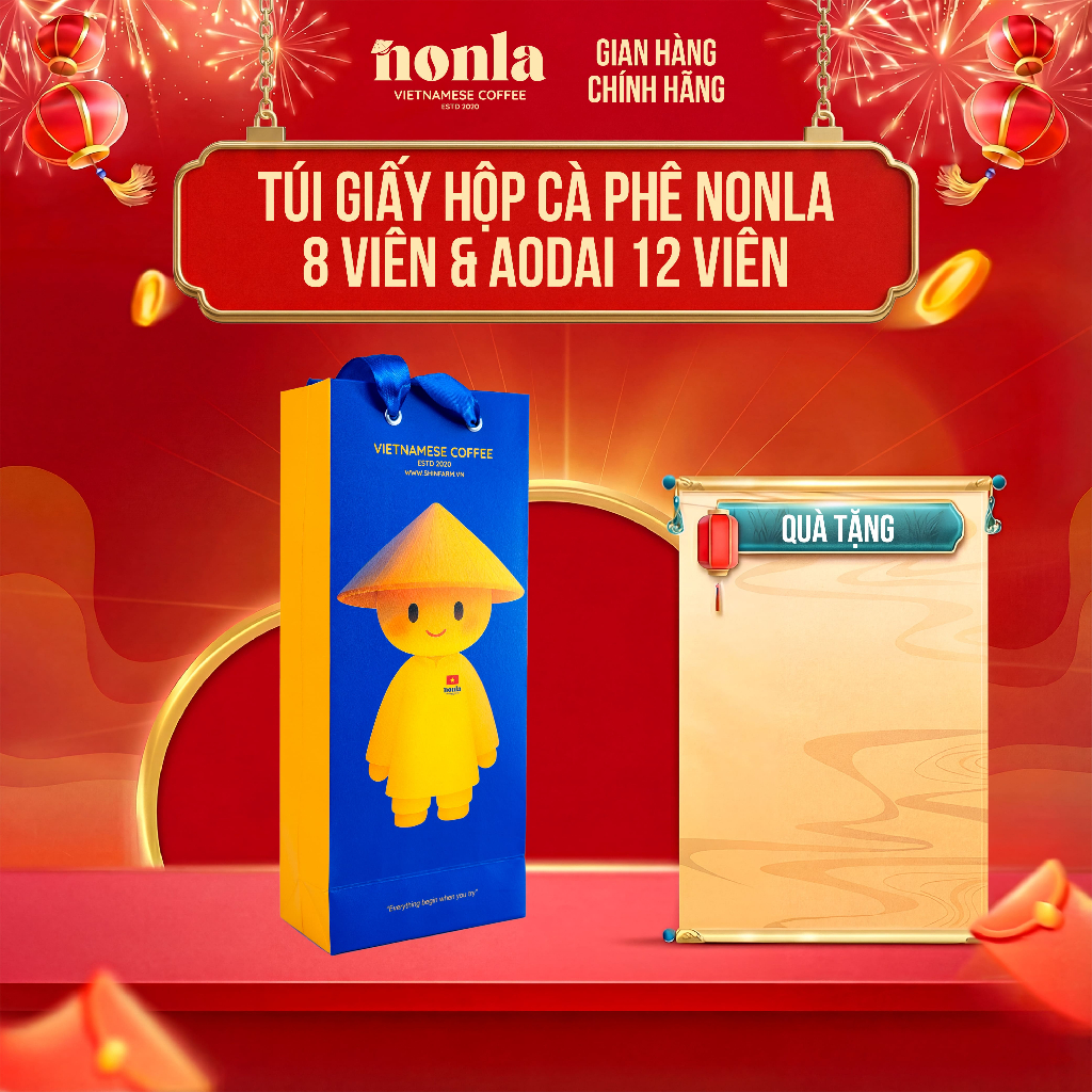 Túi Giấy Hộp NONLA 8 Viên Và Hộp AODAI 12 Viên