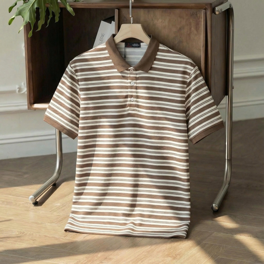 Áo Polo Nam Big Size 80-140kg AKYOO Form Rộng Thoáng Mát Chất Cotton Co Giãn Big Size - PL KE NAU