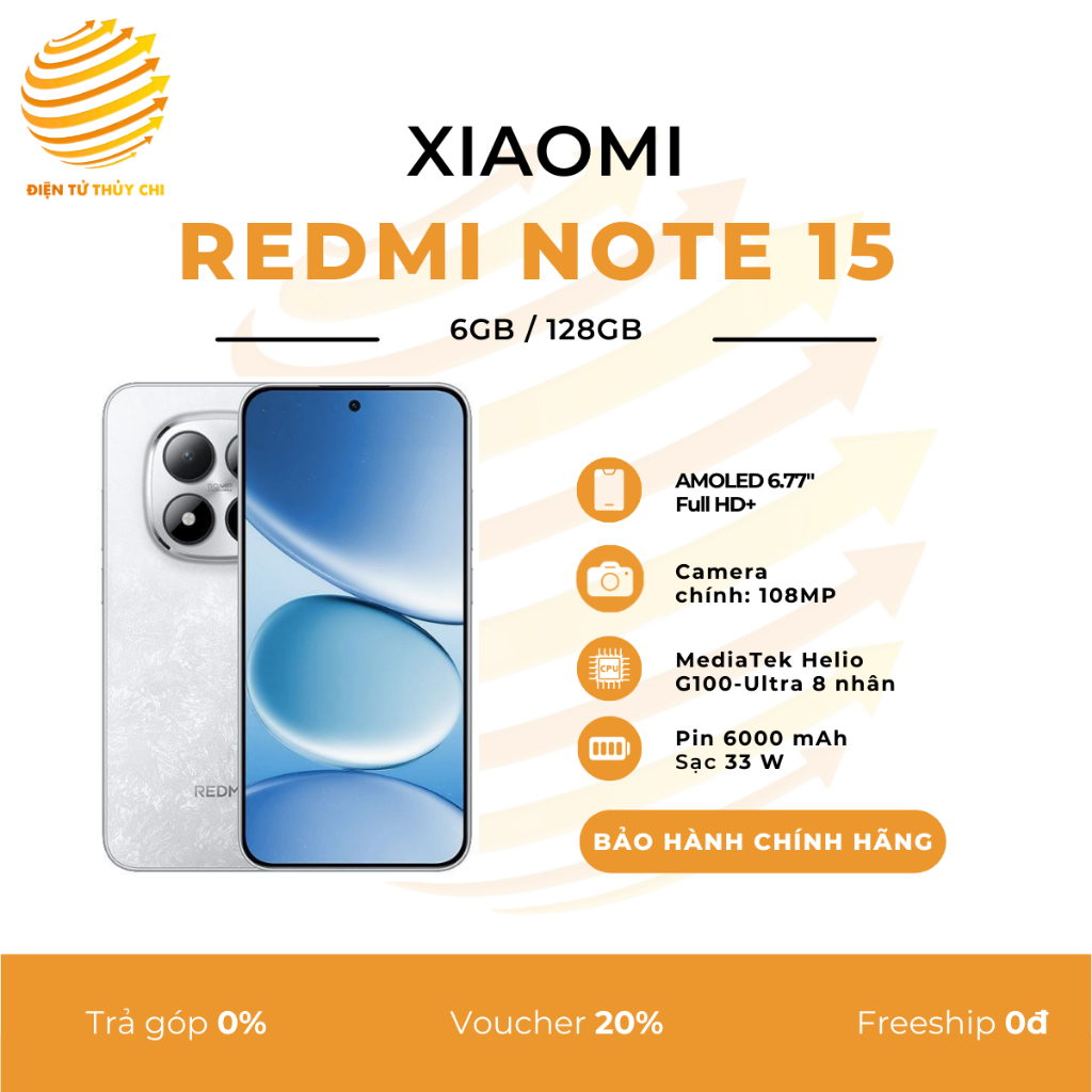 Điện thoại Xiaomi Redmi Note 15 6GB/128GB - Hàng Chính Hãng Xiaomi Việt Nam