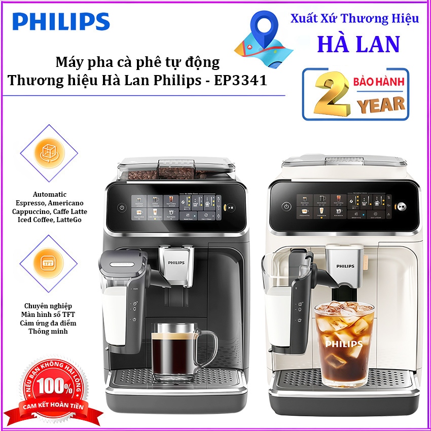 Máy pha cà phê tự động Serial 3300 Espresso, Americano, Capuccino, Latte.Thương hiệu Philips - EP334