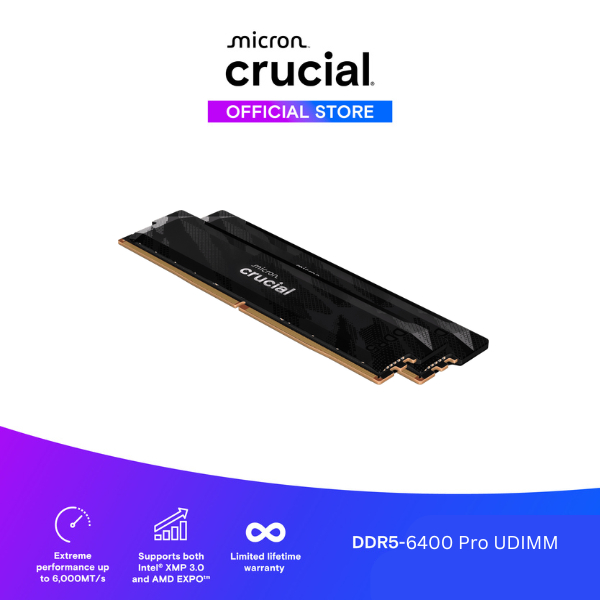 RAM Desktop Crucial Pro Overclocking 32GB Kit (2x16GB) DDR5 6400MHz CL32