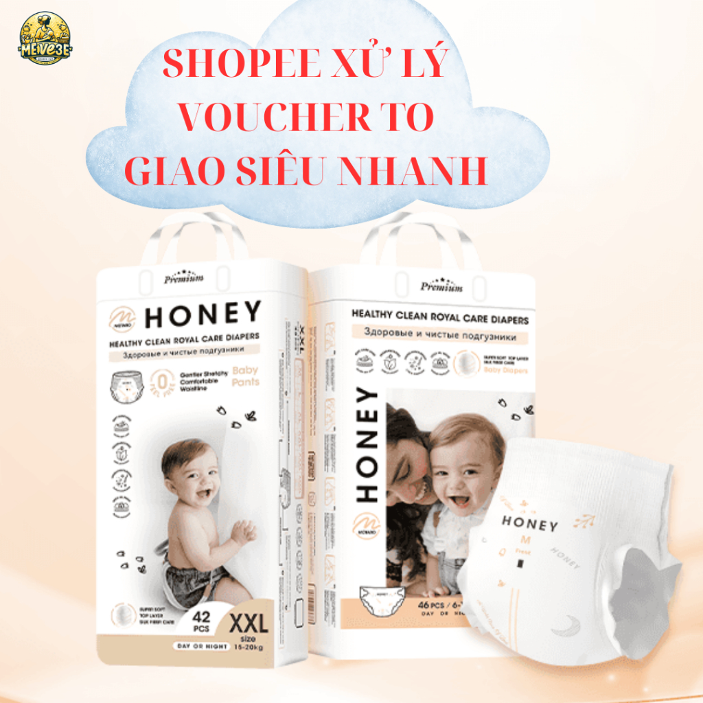 Bỉm dán quần HONEY PREMIUM -size DÁN NB/S/M QUẦN M/L/XL/XXL/3XL/4XL38