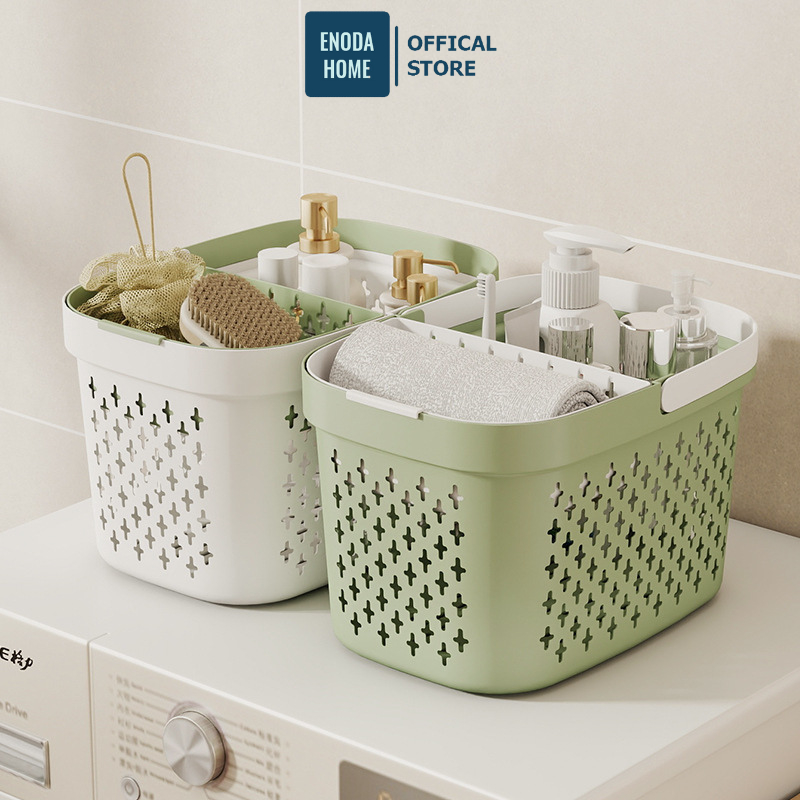 Giỏ Đựng Đồ Dùng Phòng Tắm ENODA HOME, Giỏ Nhựa Đựng Đồ Đa Năng Có Quai Xách Di Động Thoát Nước Tiện Lợi Q045 | BigBuy360 - bigbuy360.vn