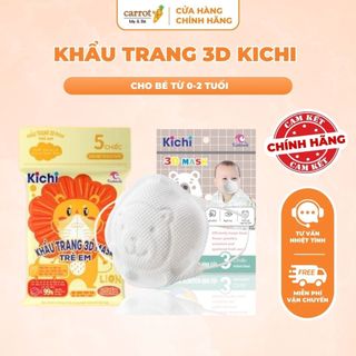 Khẩu Trang 3D Mark Kichi, Khẩu Trang Họa Tiết Hổ, Gấu Cho Bé Từ 0-2 Tuổi