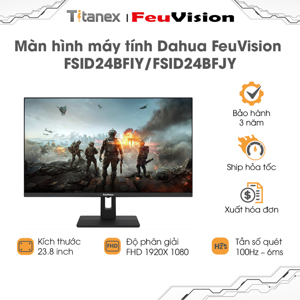 Màn Hình Dahua Feuvision 24 Inch FSID24BFIY/FSID24BFJY – IPS, 100Hz, Full HD, Viền Mỏng, Chính Hãng
