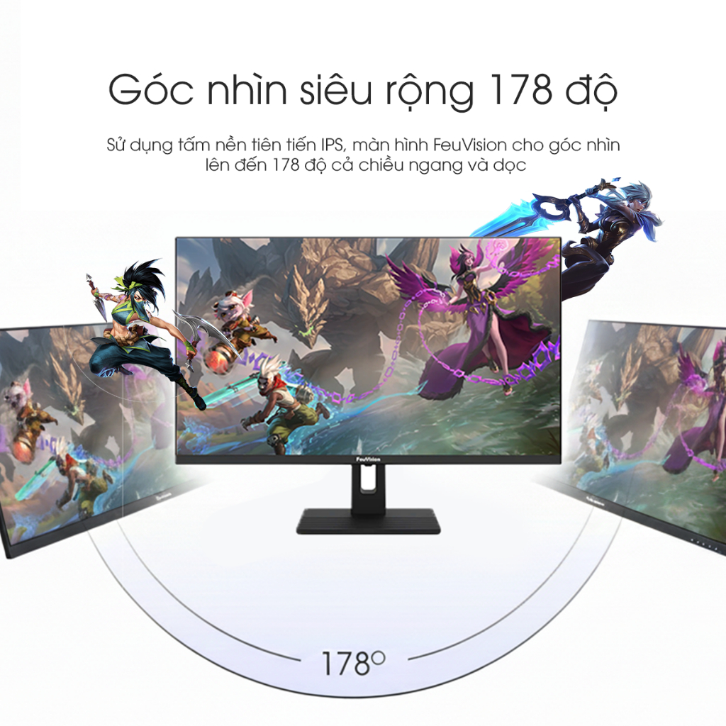 Màn Hình FeuVision 24 Inch IPS VA Full HD 100Hz 120Hz 144Hz HDMI DP Gaming Văn Phòng Chính Hãng | BigBuy360 - bigbuy360.vn