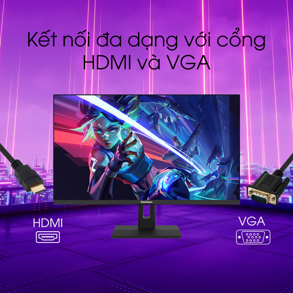 Màn Hình FeuVision 24 Inch IPS VA Full HD 100Hz 120Hz 144Hz HDMI DP Gaming Văn Phòng Chính Hãng | BigBuy360 - bigbuy360.vn