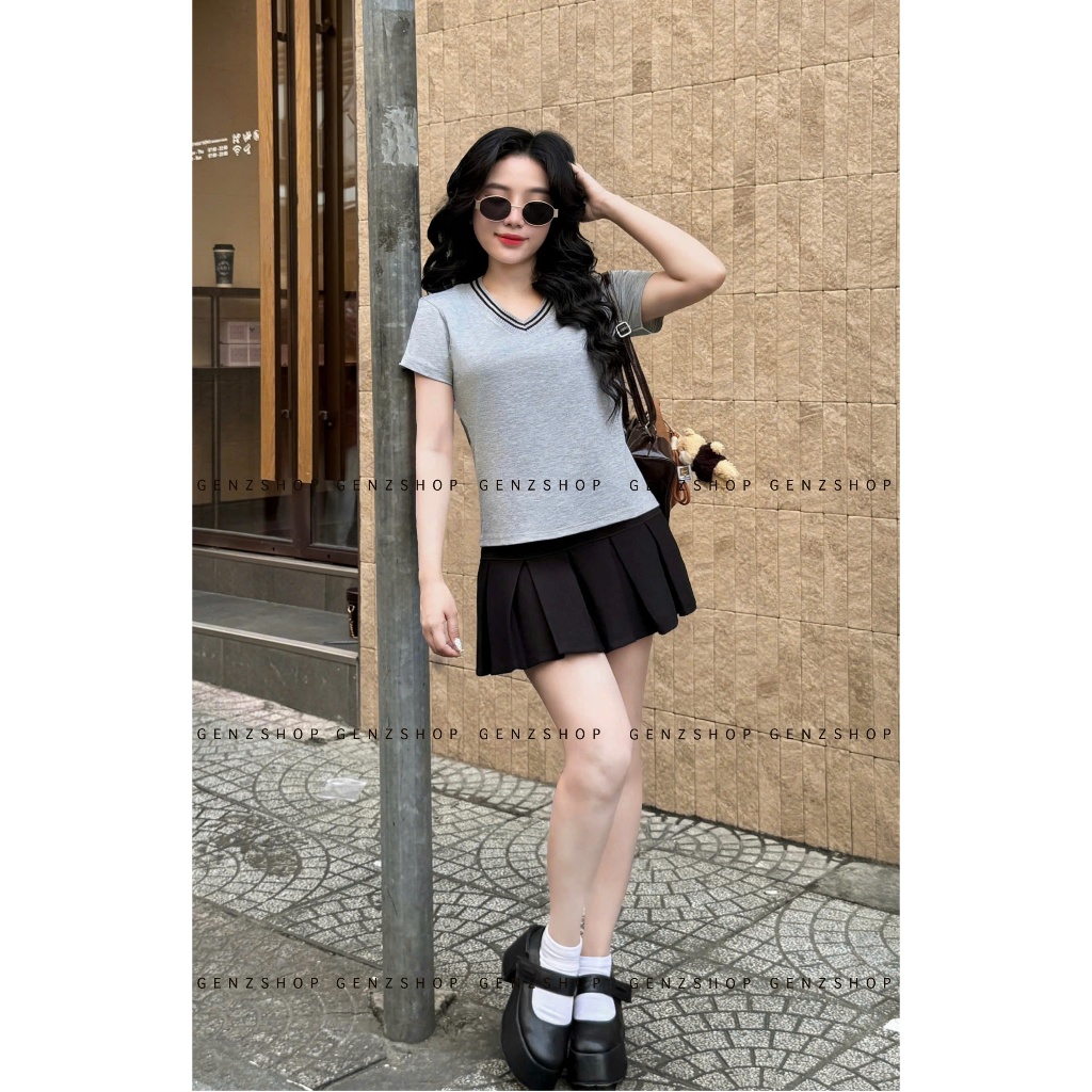 Áo Thun Nữ CỔ TIM PHÓI MÀU Xinh Xắn Form BabyTee Vừa Vặn BST26 | BigBuy360 - bigbuy360.vn