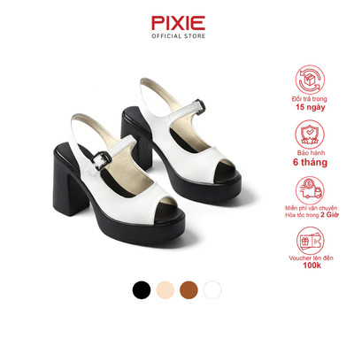 Giày Sandal Nữ Cao Gót 9cm Đế Đúp Hở Mũi Thời Trang Pixie H432
