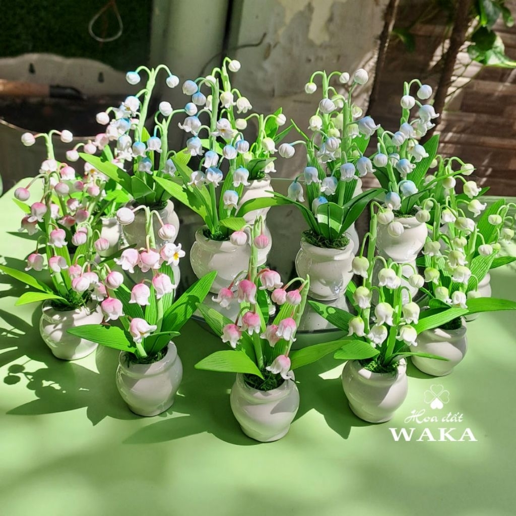 Hoa Đất Sét Mini- Chậu Linh Lan 12cm