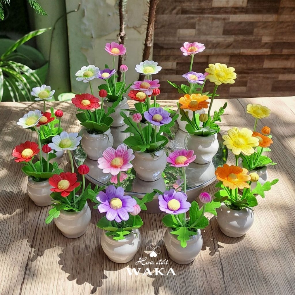 Hoa Đất Sét Mini- Hoa Cúc 12cm