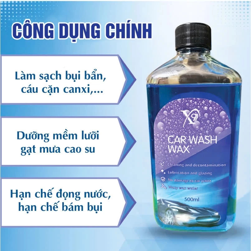 [Top Value] Dung Dịch Pha Nước Rửa Kính Car Wash Wax Chính Hãng 500ml