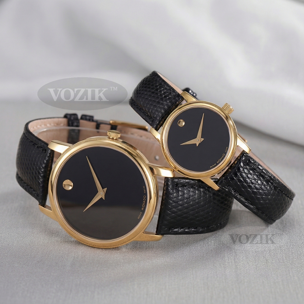 Đồng hồ Nam Nữ dây da cao cấp dây da kính saphia, vỏ thép chống gỉ