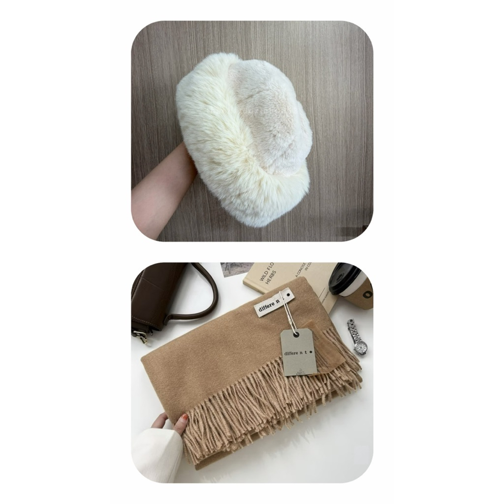 Combo khăn quàng cổ LOULI SAIGON + mũ lông
